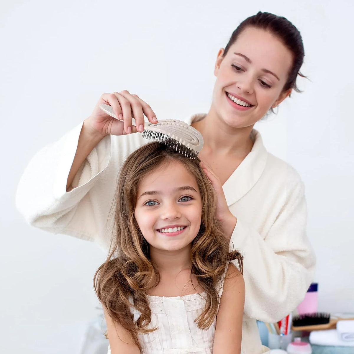 AIMIKE Hemp-Relax Detangling Hair Brush for Wet & Dry Hair, Beige
