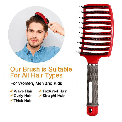 Detangling Brush, Wet Dry Detangler Hair Brushes, Vented Detangling Brush, Fast Drying Styling Massage Hairbrush for Women & Kids’ Long, Thick, Thin, Curly & Tangled Hair (Gold)