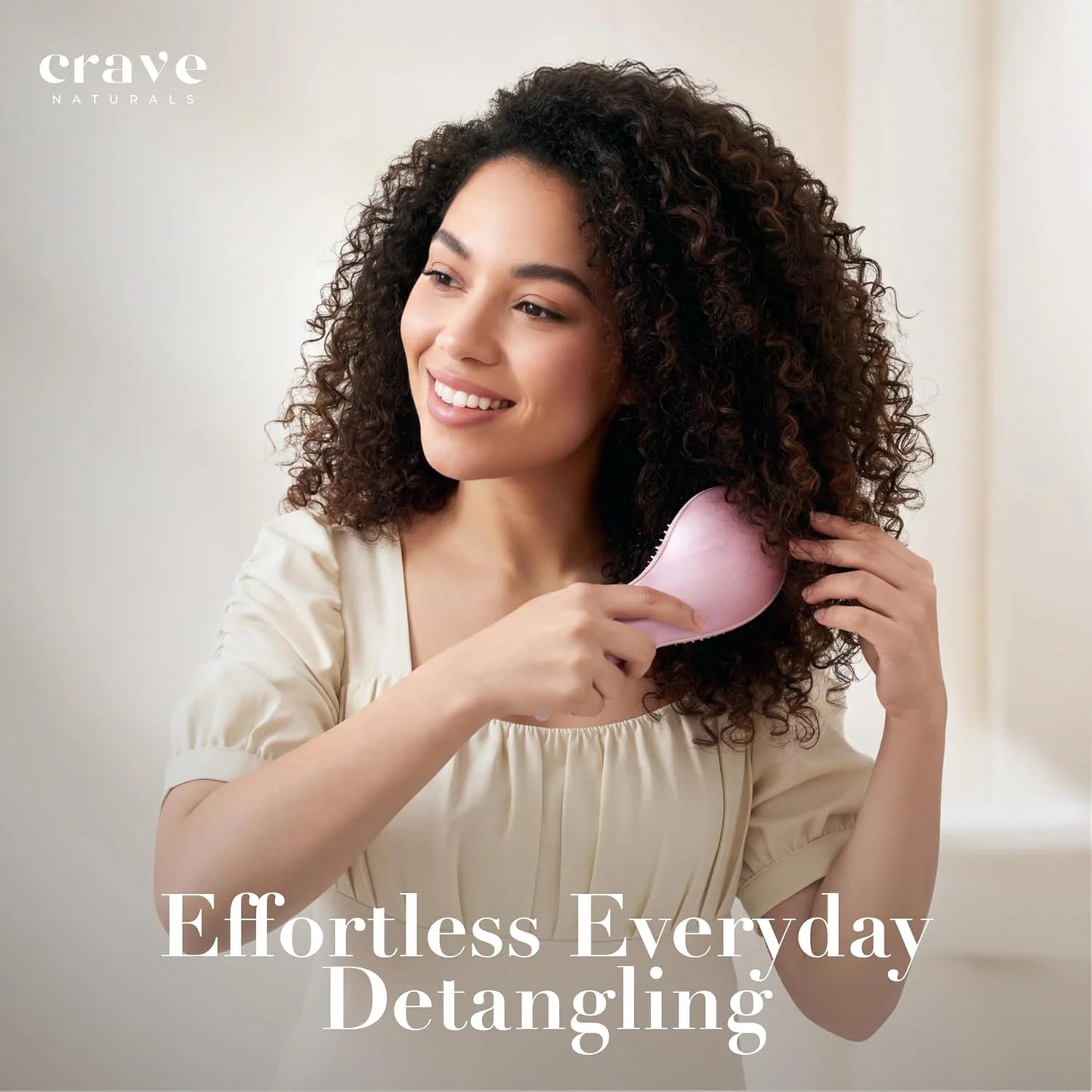 Crave Naturals Detangling Hair Brush Large Turquoise – Glide Thru Hair Detangler Brush for Women, Kids & Toddlers – Gentle Scalp Care, No-Pain Tangle-Free Hairbrush for All Hair Types