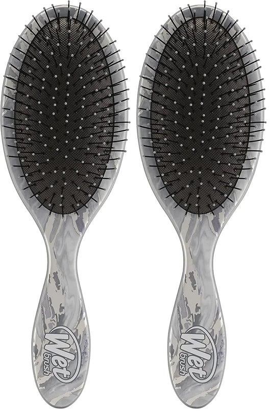Wet Brush Original Detangler Hair Brush - Silver (Metallic Marble) - All Hair Types - Ultra-Soft IntelliFlex Bristles Glide Through Tangles with Ease - Pain-Free Comb for Men, Women, Boys and Girls