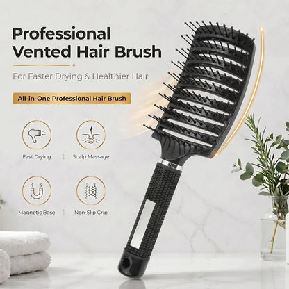 Curved Vented Hair Brush,Detangler Brush Faster Blow Drying for Women, Men