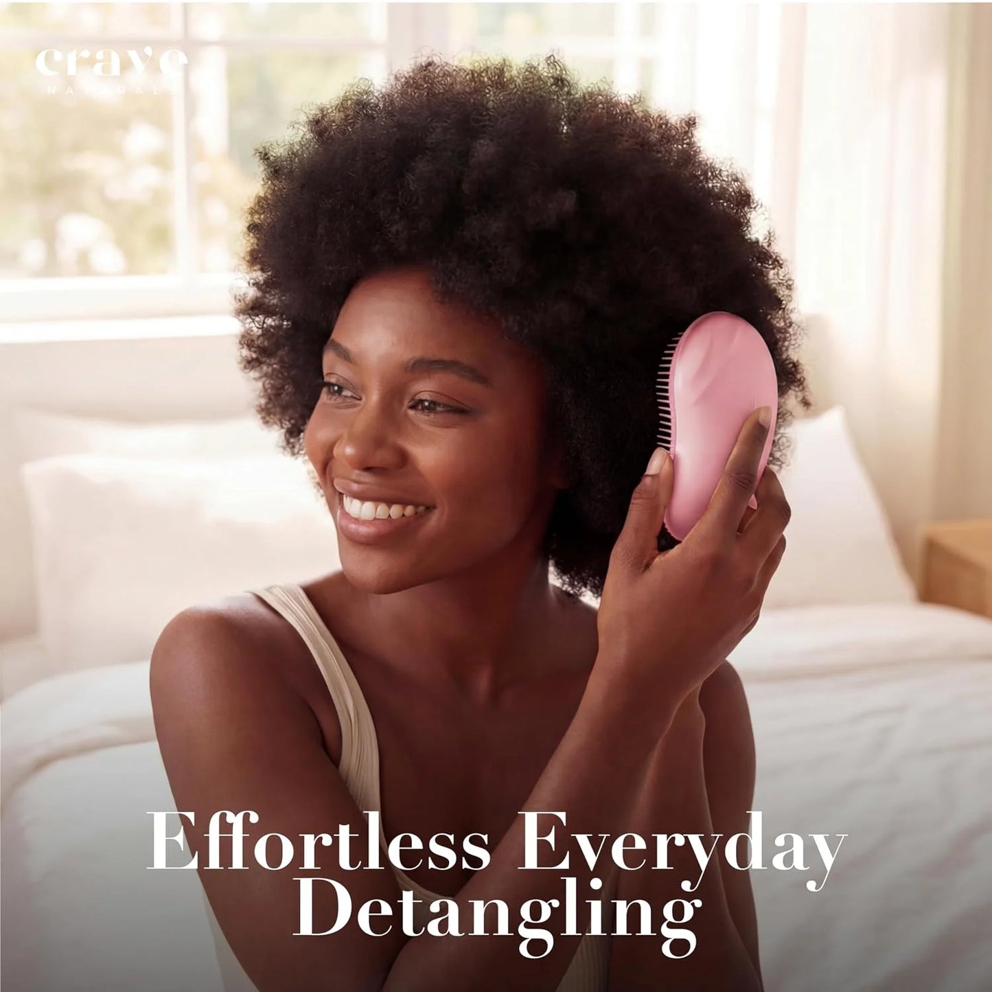 Crave Naturals Detangling Hair Brush Large Turquoise – Glide Thru Hair Detangler Brush for Women, Kids & Toddlers – Gentle Scalp Care, No-Pain Tangle-Free Hairbrush for All Hair Types