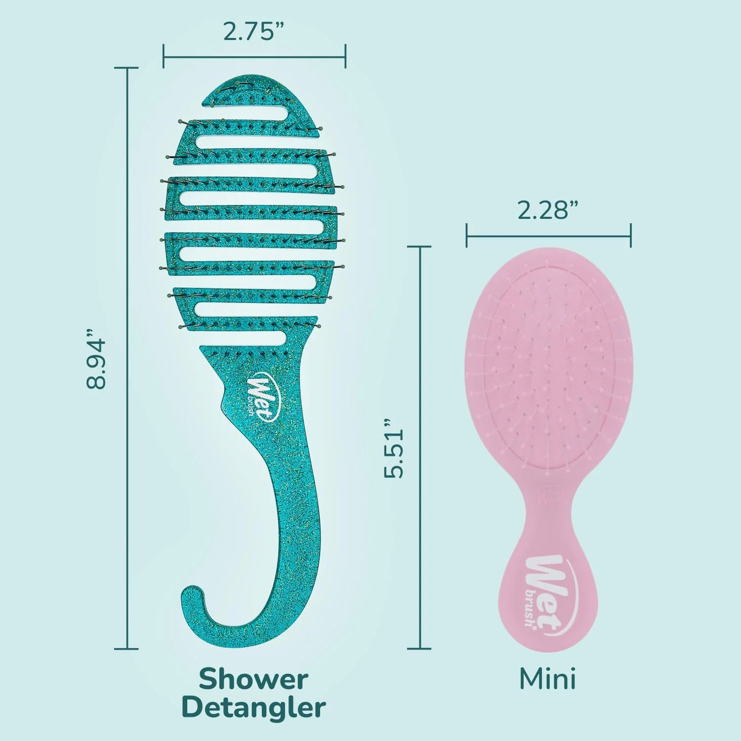 Wet Brush Shower Hair Brush Detangler - Exclusive Ultra-soft IntelliFlex Bristles - Minimizes Pain And Protects Against Split Ends and Breakage - Comb For Women, Men, Wet & Dry Hair - Purple Glitter
