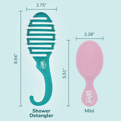 Wet Brush Shower Hair Brush Detangler - Exclusive Ultra-soft IntelliFlex Bristles - Minimizes Pain And Protects Against Split Ends and Breakage - Comb For Women, Men, Wet & Dry Hair - Purple Glitter
