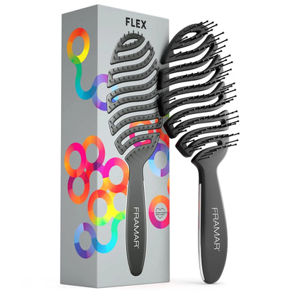FRAMAR Vented Pink Hair Brush For Women, Flex Brush With Bendable Frame