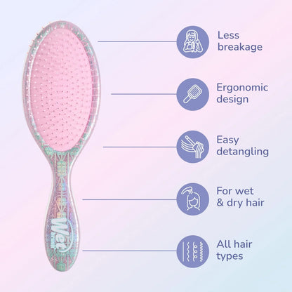 Wet Brush Original Detangler Hair Brush Elphaba (Wicked) Kit - Ultra-Soft IntelliFlex Bristles - Detangling Brush Glides Through Tangles For All Hair Types (Wet Dry & Damaged) - 1 Brush & 1 Bow