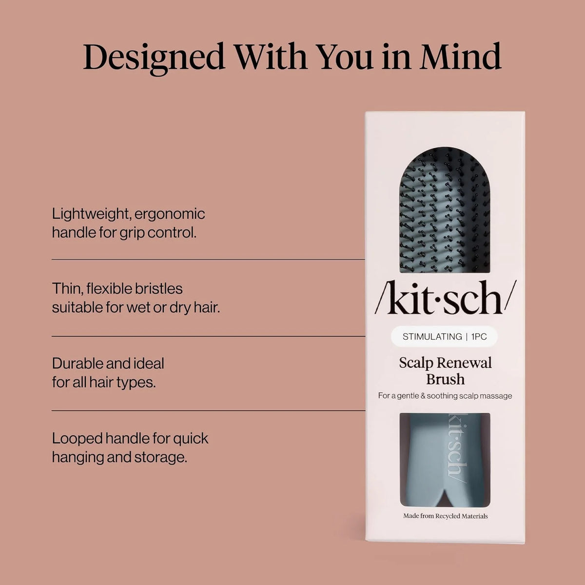 Kitsch Scalp Renewal Brush - Hairbrush Scalp Massager - Haze Blue