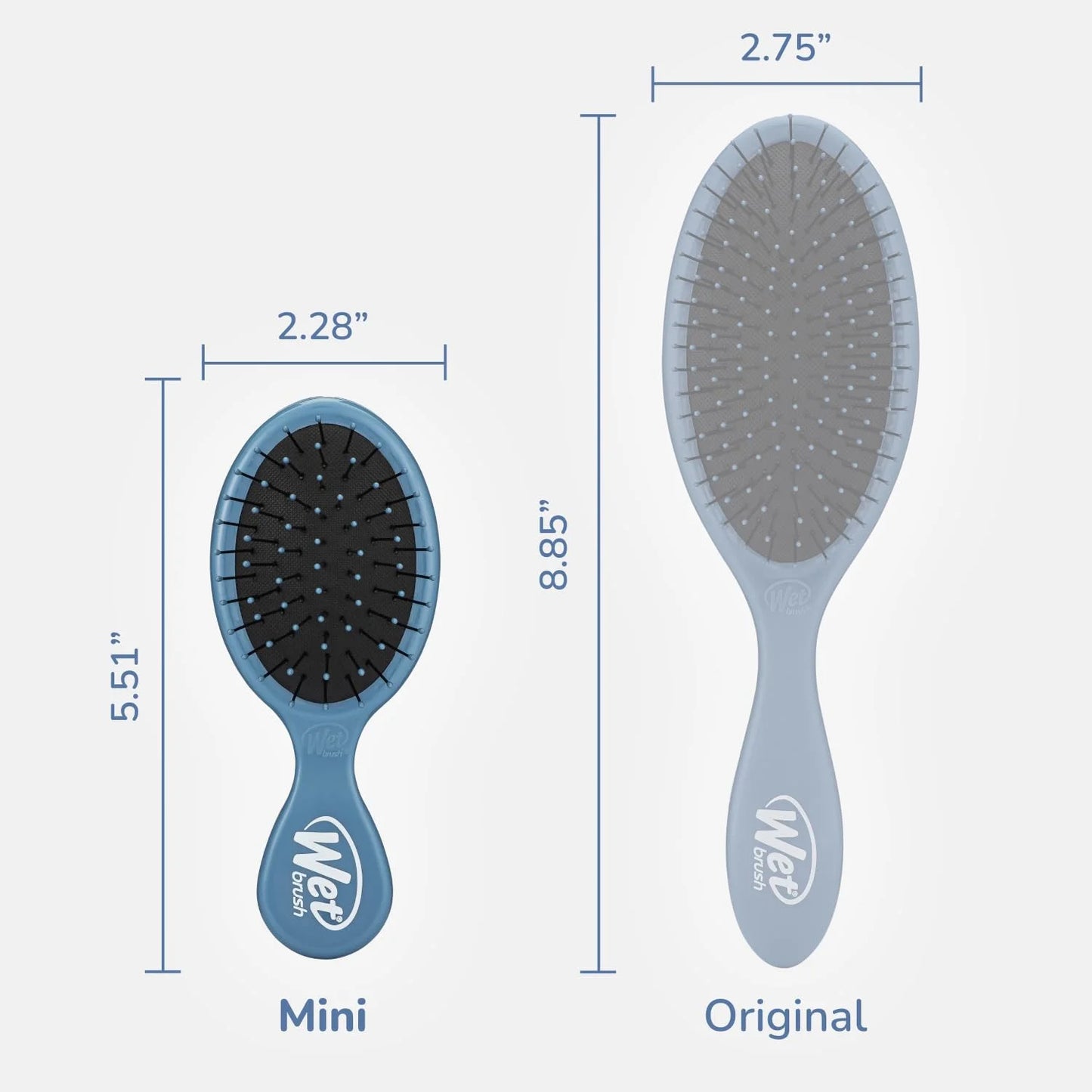 Wet Brush Mini Detangler Hair Brush, Purple, Detangling Travel Hairbrush, Ultra-Soft IntelliFlex Bristles Glide Through Tangles with Ease, Pain-Free, All Hair Types (2 Pack)