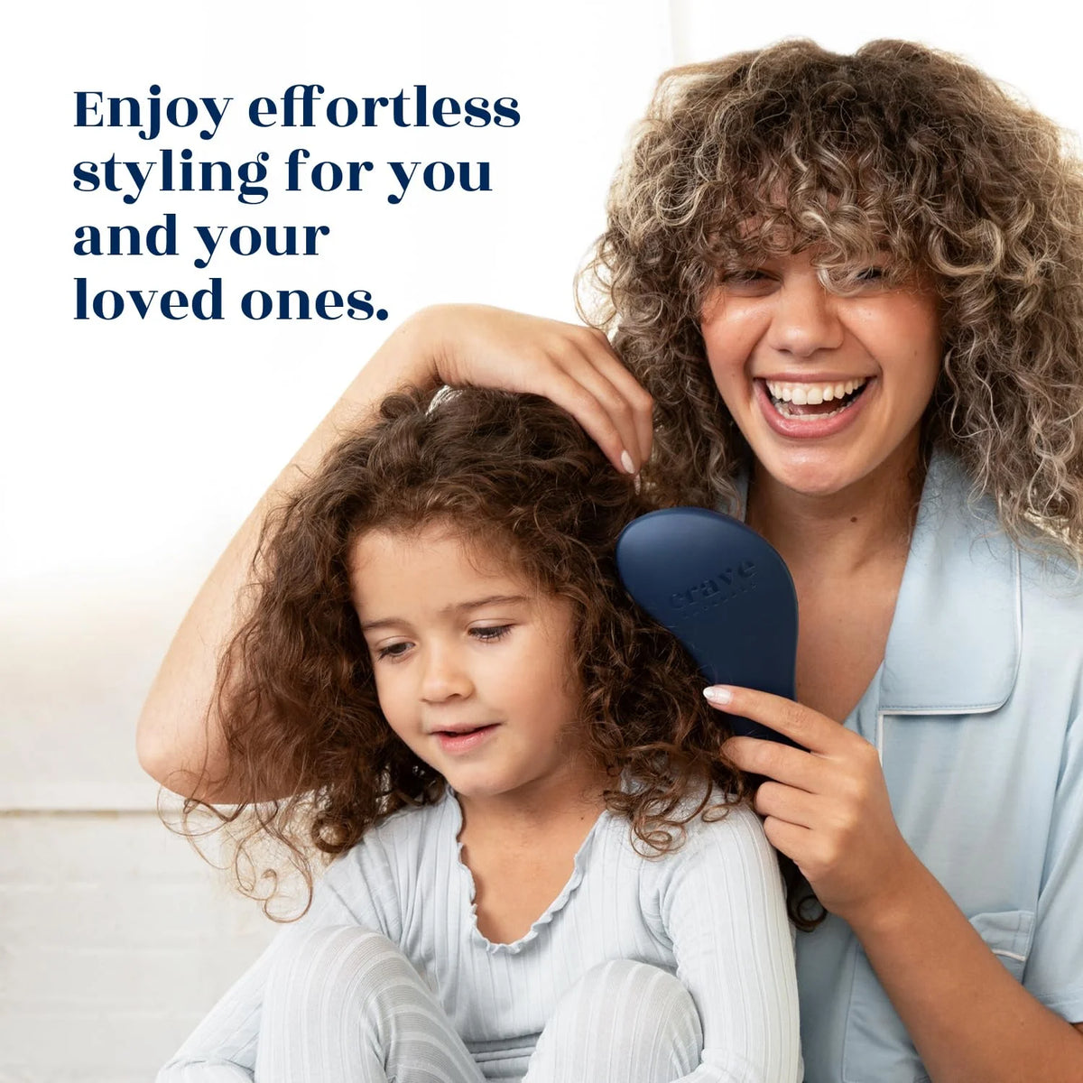 Crave Naturals Biggie Glide Thru Hair Brush - Detangler Brush for Curly, Straight, Wet or Dry Hair - Gentle Detangling Brushes for Adults, Kids, Toddlers - Hair Accessories for Women, 8.4x3.4" - Black