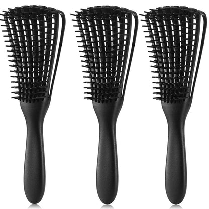 Hair Brush, Detangling Brush for Afro America/African Hair Textured 3a to 4c Kinky Wavy/Curly/Coily/Wet/Dry/Oil/Thick/Long Hair, Knots Detangler Scalp Massage Comb (2 pcs, Blue-Blue)