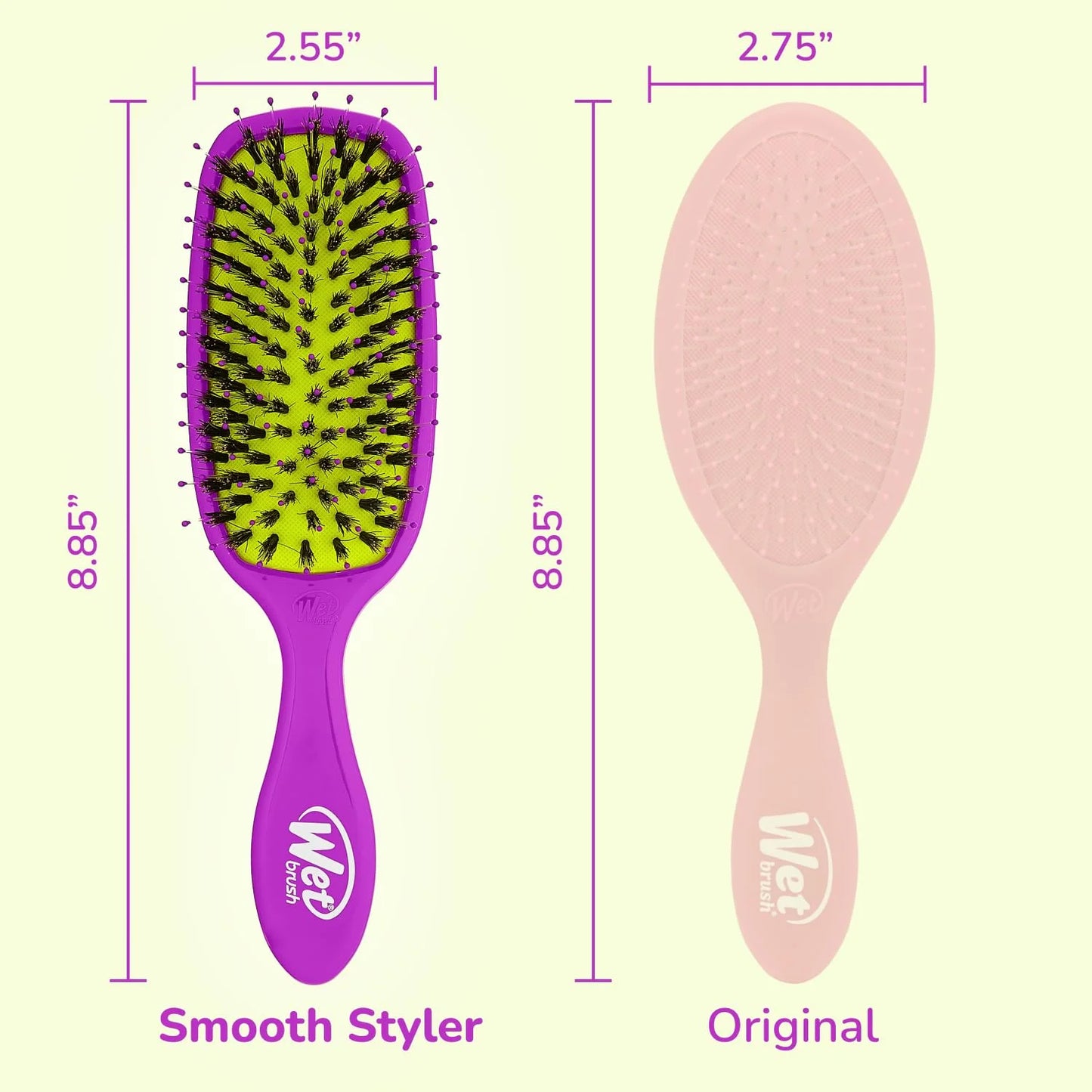 Wet Brush Shine Enhancer Hair Brush, Purple - Exclusive Ultra-soft IntelliFlex Bristles - Natural Boar Bristles Leave Hair Shiny And Smooth For All Hair Types - For Women, Men, Wet And Dry