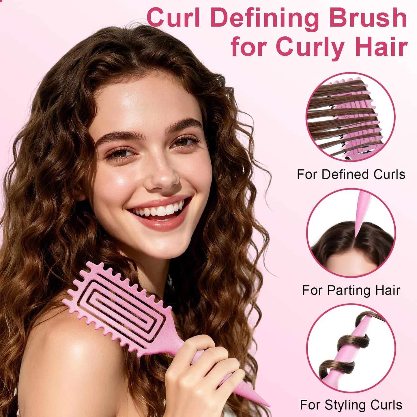 Curly Hair Brush, Curl Brush For Wet & Dry Hair,Curl Defining For Women&Men