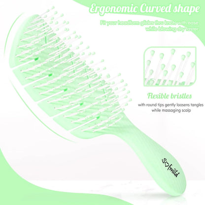 Hair Brush, Vented Paddle Detangle Brush, Purple