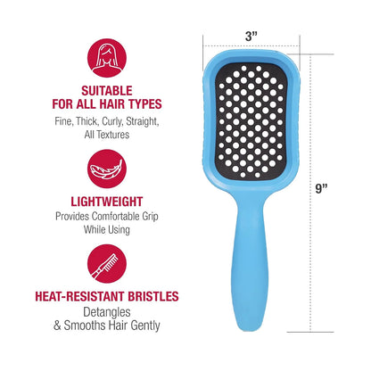 RED by Kiss Dry Vent Heat-Resistant Hair Brush, Detangling Fast Blow Drying for Wet Dry Curly Thick Straight Hair, Vented Detangler for Women Men Children Kids (Yellow)