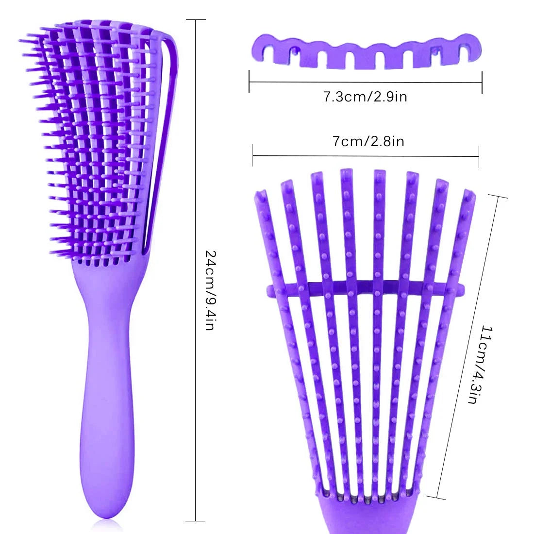 Hair Brush, Detangling Brush for Afro America/African Hair Textured 3a to 4c Kinky Wavy/Curly/Coily/Wet/Dry/Oil/Thick/Long Hair, Knots Detangler Scalp Massage Comb (2 pcs, Blue-Blue)