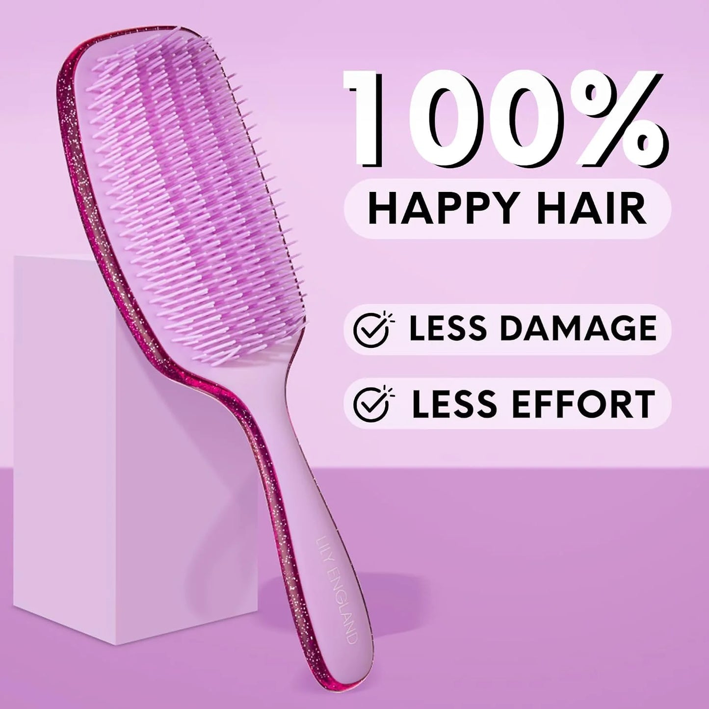 Lily England Detangler Hair Brush for Women for Curly Wet & Dry, Purple