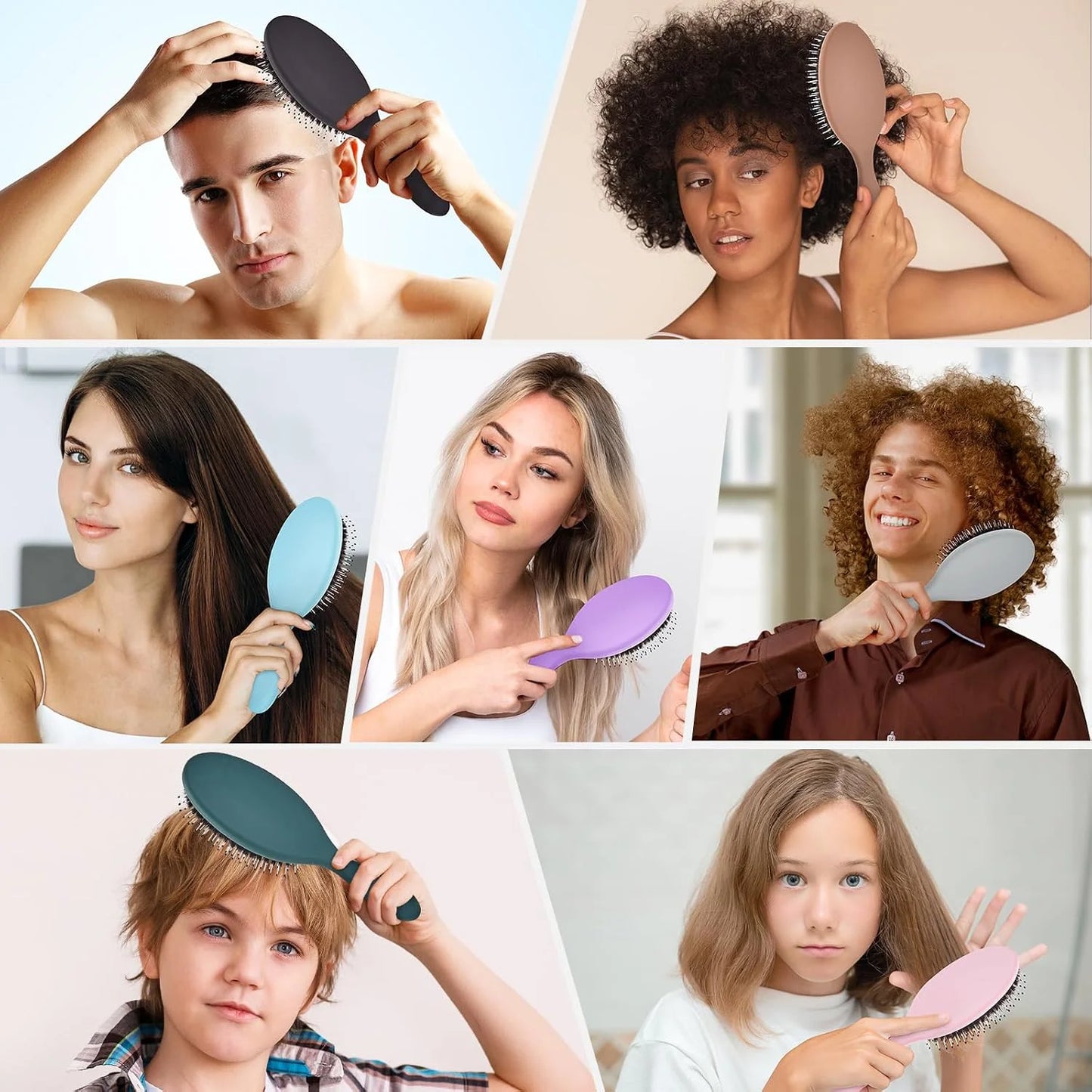 Boar Bristles Hair Brush for Women and Men, Detangling Hair Brush for Smoothing Massage Add Shine, Nylon&Boar Bristles Detangler brush for Hair Healthy (1 Pack-MintGreen)