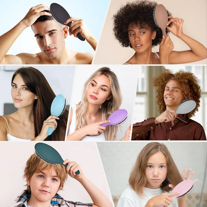 Boar Bristles Hair Brush for Women and Men, Detangling Hair Brush for Smoothing Massage Add Shine, Nylon&Boar Bristles Detangler brush for Hair Healthy (1 Pack-MintGreen)