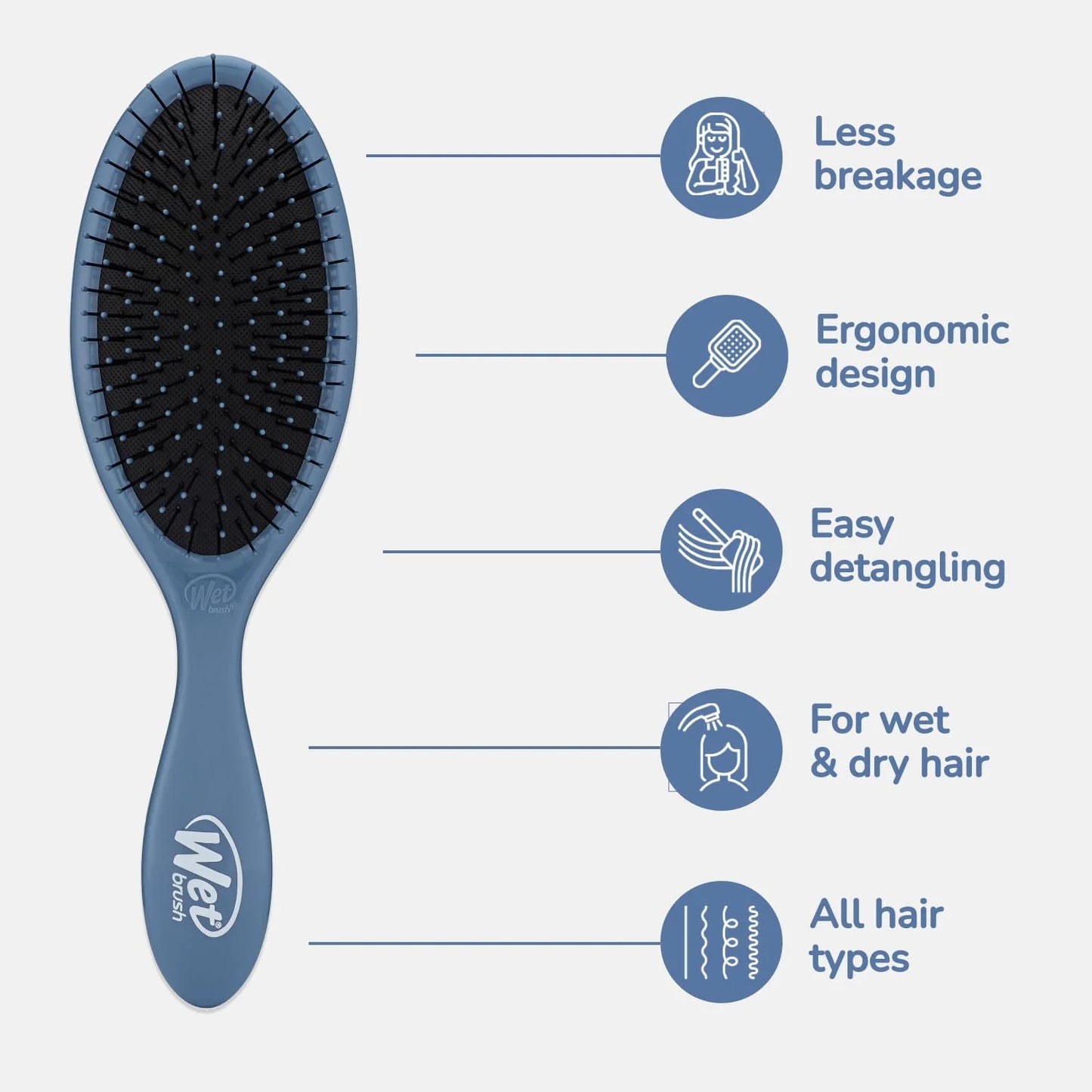 Wet Brush Original Detangler Hair Brush, Purple, For All Hair Textures