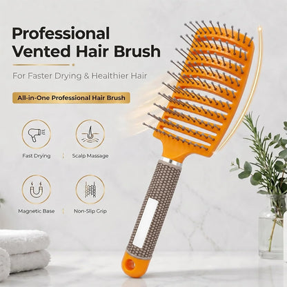 Curved Vented Hair Brush,Detangler Brush Faster Blow Drying for Women, Men