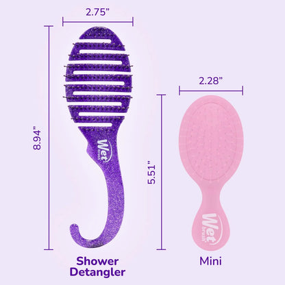 Wet Brush Shower Hair Brush Detangler - Exclusive Ultra-soft IntelliFlex Bristles - Minimizes Pain And Protects Against Split Ends and Breakage - Comb For Women, Men, Wet & Dry Hair - Purple Glitter