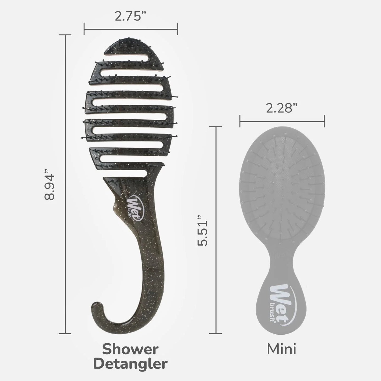 Wet Brush Shower Hair Brush Detangler - Exclusive Ultra-soft IntelliFlex Bristles - Minimizes Pain And Protects Against Split Ends and Breakage - Comb For Women, Men, Wet & Dry Hair - Purple Glitter