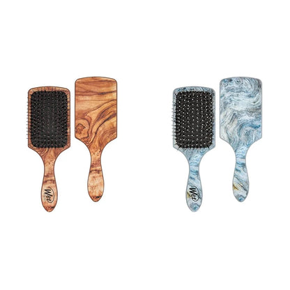 Wet Brush Paddle Shine Enhancer with Argan Oil, Distressed Wood - Ultra-Soft IntelliFlex Detangling Bristles with Boar Bristles For A Smooth & Shiny Finish - Pain-Free Hair Brush For Women & Men