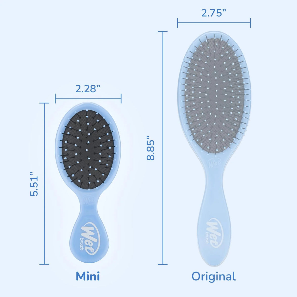 Wet Brush Mini Detangler Hair Brush, Purple, Detangling Travel Hairbrush, Ultra-Soft IntelliFlex Bristles Glide Through Tangles with Ease, Pain-Free, All Hair Types (2 Pack)