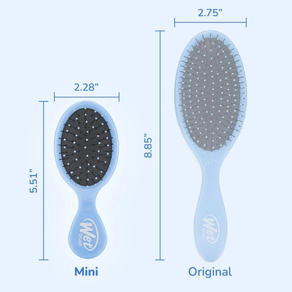 Wet Brush Mini Detangler Hair Brush, Purple, Detangling Travel Hairbrush, Ultra-Soft IntelliFlex Bristles Glide Through Tangles with Ease, Pain-Free, All Hair Types (2 Pack)