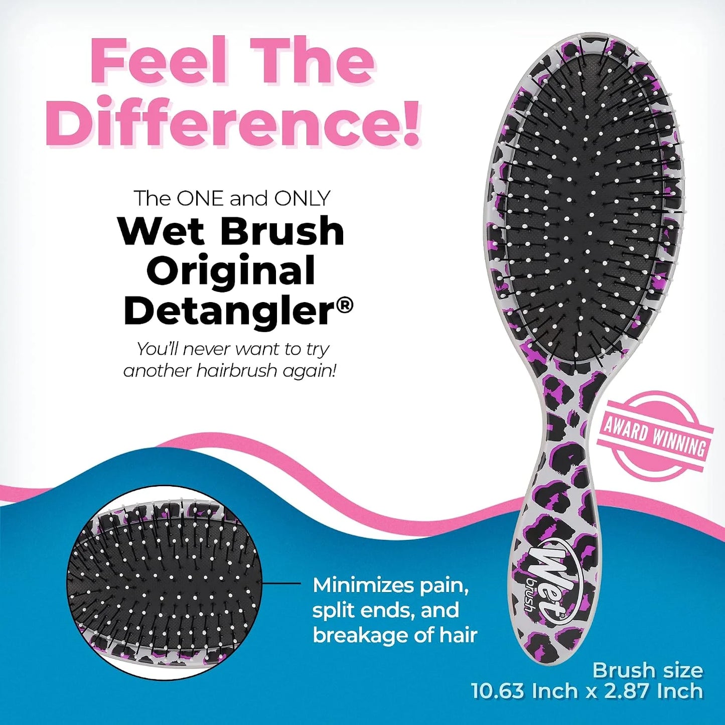 Wet Brush Original Detangler Hair Brush, Hipster Sketch, Ultra-Soft IntelliFlex Bristles, Detangling Bristles Glide Through Tangles (Wet & Dry Hair), Women & Men