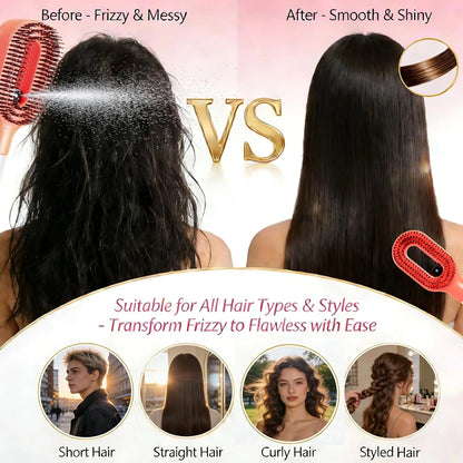 Hair Brush with Water Spray - 2-in-1 Detangler Brush for Frizz Control