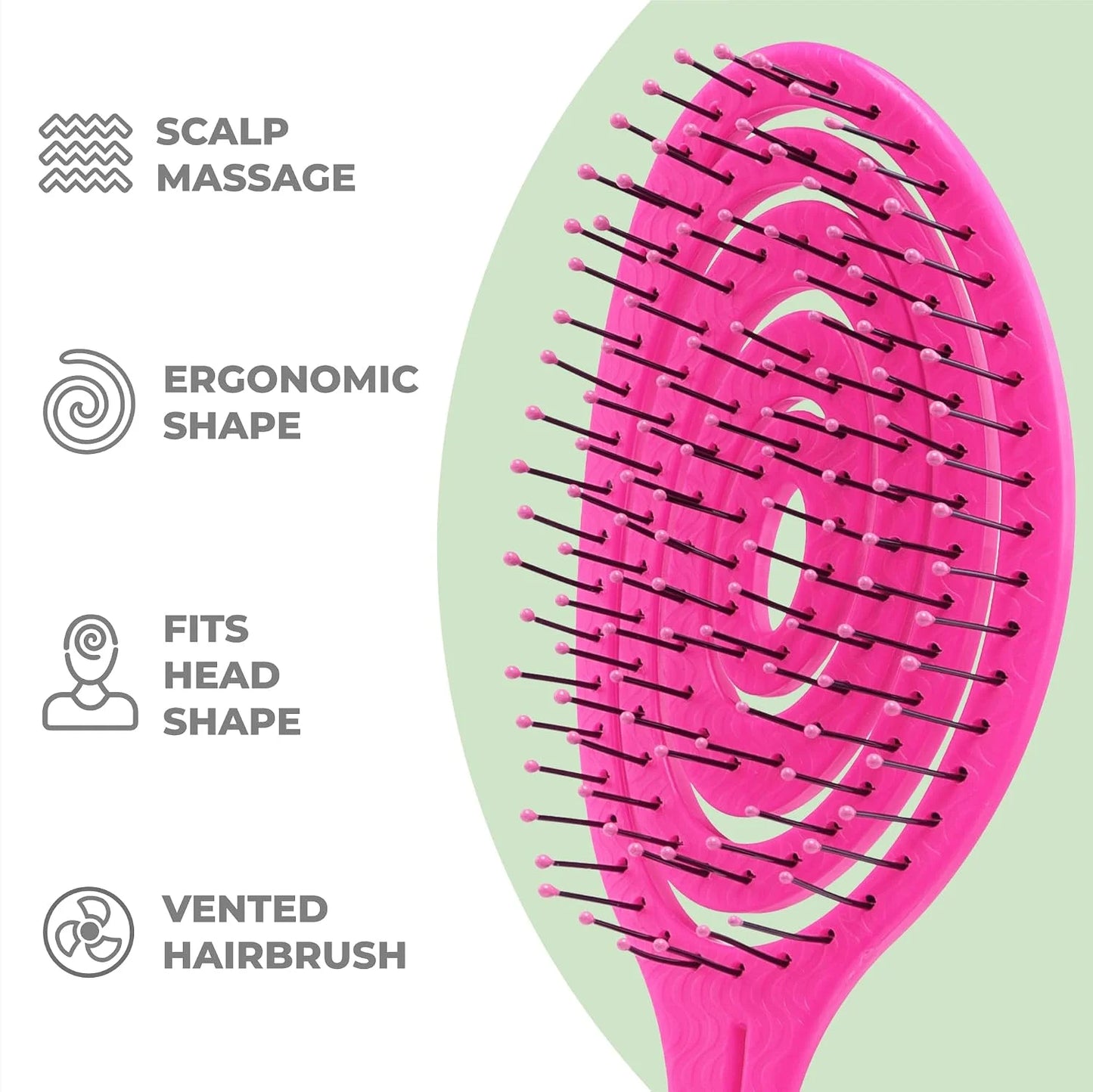 Ninabella Detangler Brush - No Tangle Hair Brush for Women, Fine, Thick and Long Hair - Hairbrush for Wet and Dry Hair, Gentle on the Scalp - Light Blue