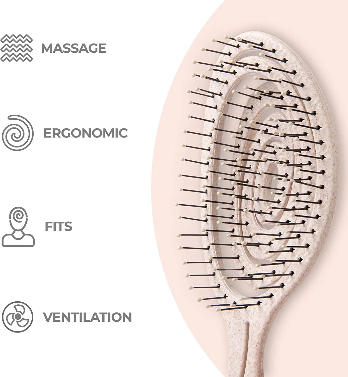 Ninabella Detangler Brush - No Tangle Hair Brush for Women, Fine, Thick and Long Hair - Hairbrush for Wet and Dry Hair, Gentle on the Scalp - Light Blue