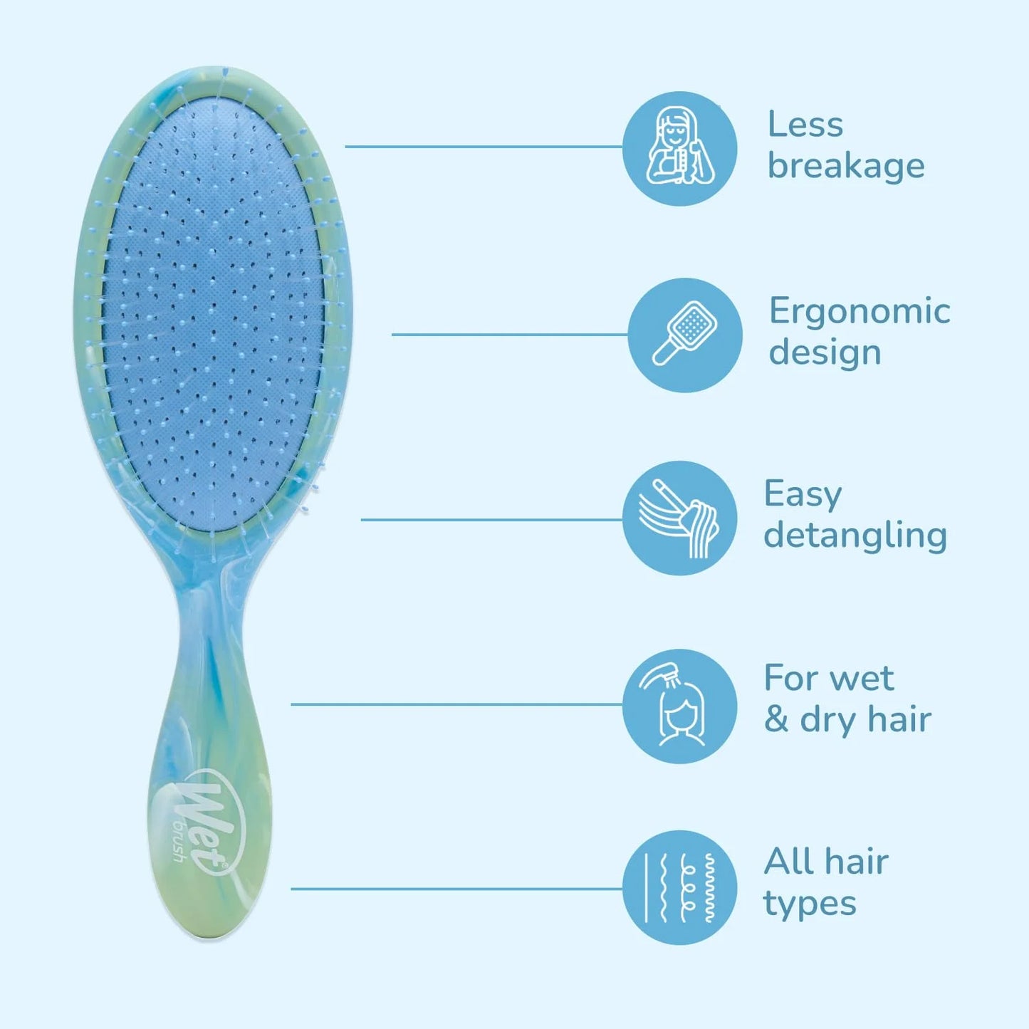 Wet Brush Original Detangler, Green Juice (Summer Quencher), Ultra-Soft IntelliFlex Bristles Glide Through Tangles, Detangling Hair Brush (Wet & Dry), Women & Men, Limited Edition