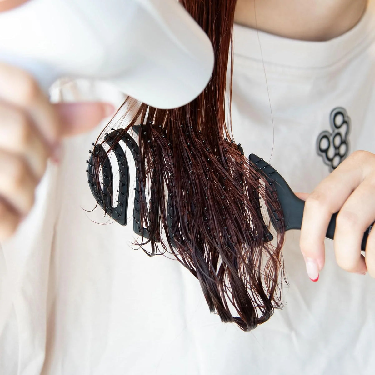 FRAMAR Vented Pink Hair Brush For Women, Flex Brush With Bendable Frame