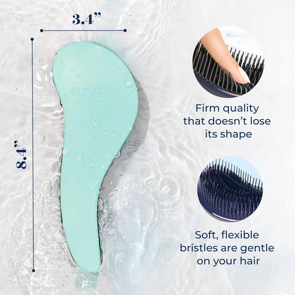 Crave Naturals Biggie Glide Thru Hair Brush - Detangler Brush for Curly, Straight, Wet or Dry Hair - Gentle Detangling Brushes for Adults, Kids, Toddlers - Hair Accessories for Women, 8.4x3.4" - Black