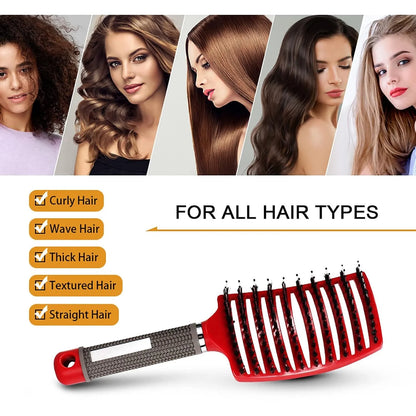 Detangling Brush, Wet Dry Detangler Hair Brushes, Vented Detangling Brush, Fast Drying Styling Massage Hairbrush for Women & Kids’ Long, Thick, Thin, Curly & Tangled Hair (Gold)