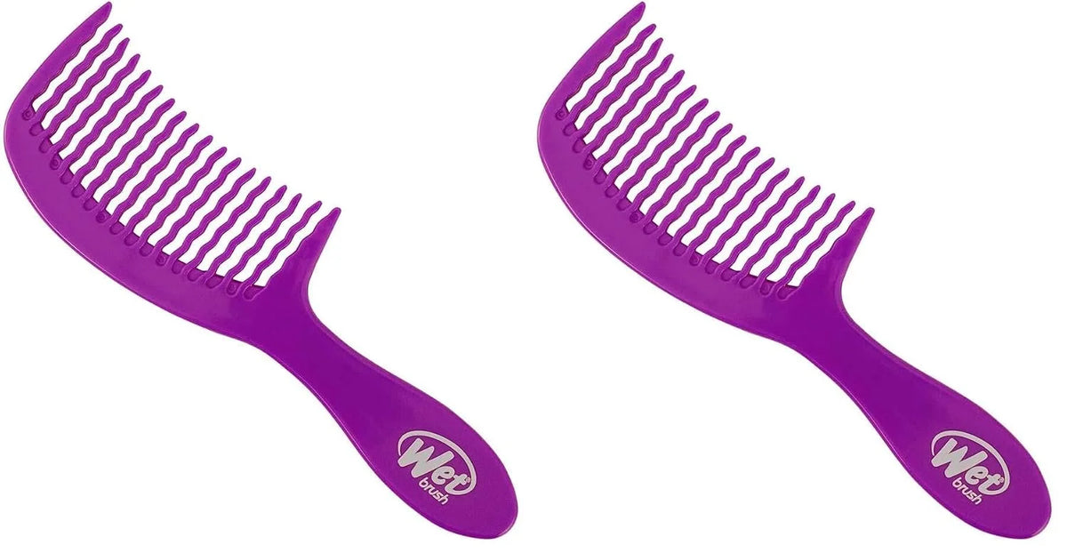 Wet Brush Detangling Comb - Purple Unisex Comb 1 Pc (Pack of 2)
