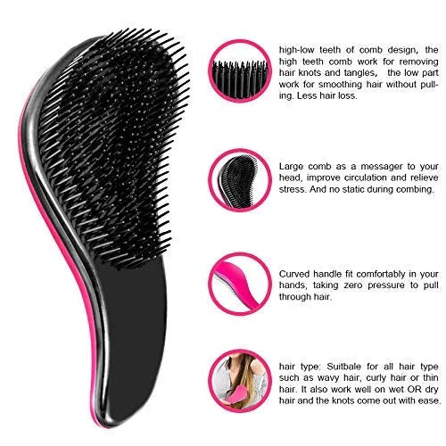 WYNK Detangling Hairbrush Detangler 2 Pack for Adults & Kids, Iridescent