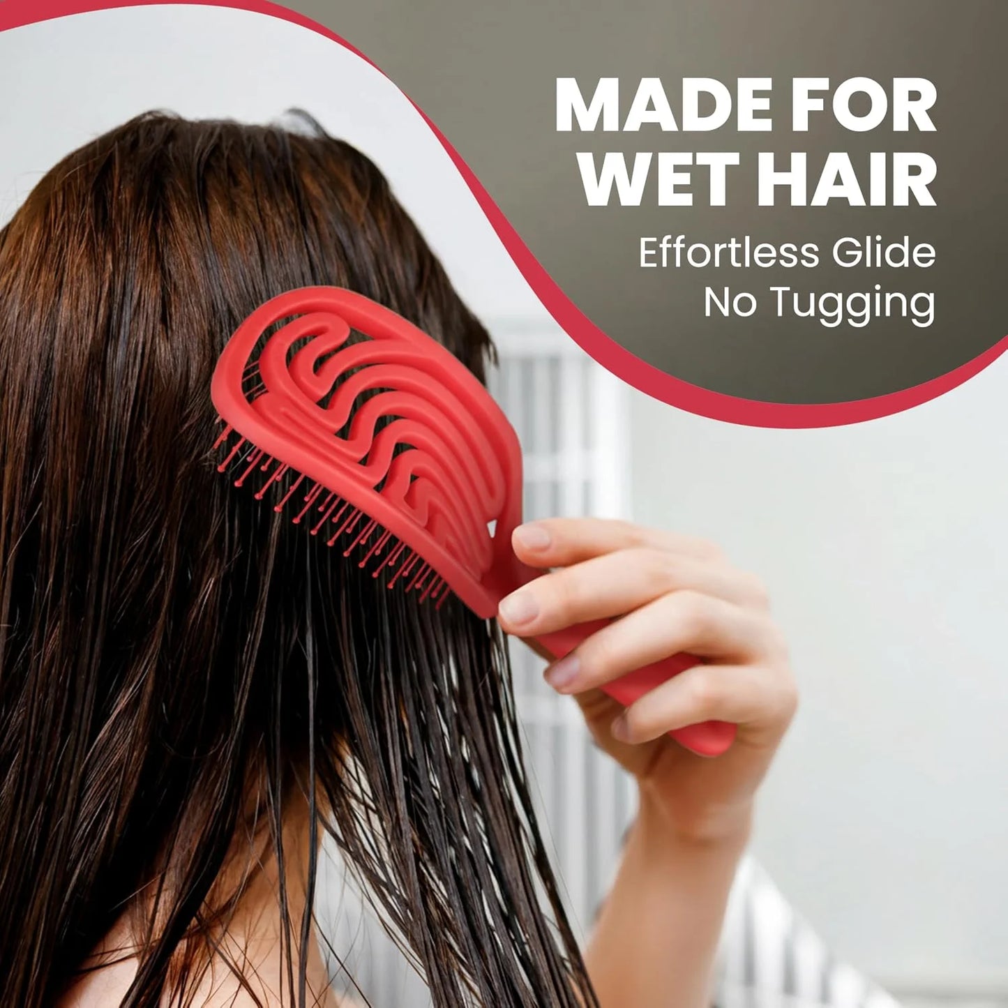 Detangler Brush – Pain-Free Detangling Hair Brush for Wet & Dry Hair – Effortless Detangling Brush for Curly, Fine & Tangled Hair – Hairbrush for Women, Men & Kids – Purple