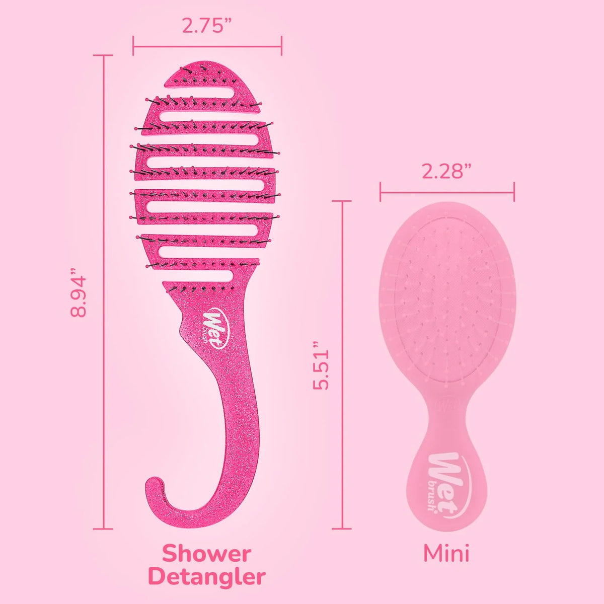 Wet Brush Shower Hair Brush Detangler - Exclusive Ultra-soft IntelliFlex Bristles - Minimizes Pain And Protects Against Split Ends and Breakage - Comb For Women, Men, Wet & Dry Hair - Purple Glitter
