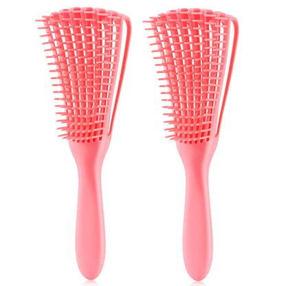 Hair Brush, Detangling Brush for Afro America/African Hair Textured 3a to 4c Kinky Wavy/Curly/Coily/Wet/Dry/Oil/Thick/Long Hair, Knots Detangler Scalp Massage Comb (2 pcs, Blue-Blue)
