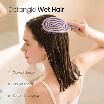 AIMIKE Spiral Flex Hair Brush for Fine Hair, Gentle Detangler for Women