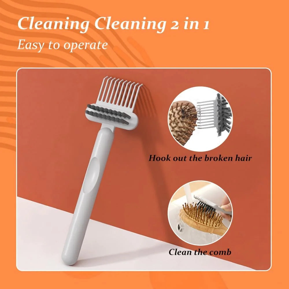 2 In 1 Hair Brush Cleaning Tool, 2025 New Comb Cleaning Brush, Portable Brush Cleaner for Travel, Hairbrush Cleaning Tool for Hair Salons (Green*2)
