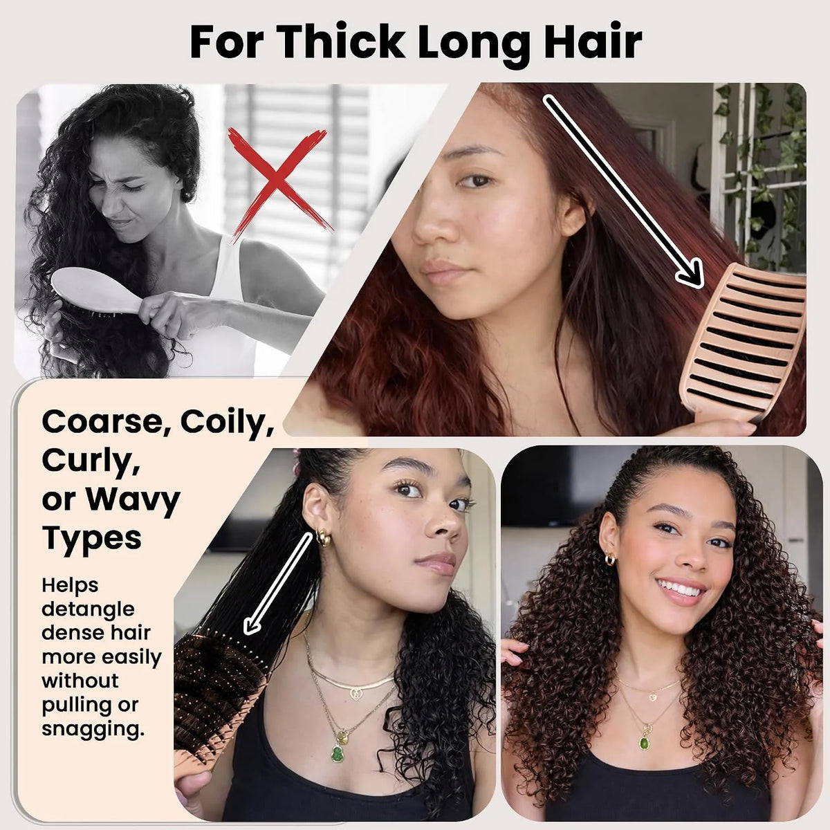Herstyler Vent Brush for Hair - Detangler for Faster Blow Drying - Black