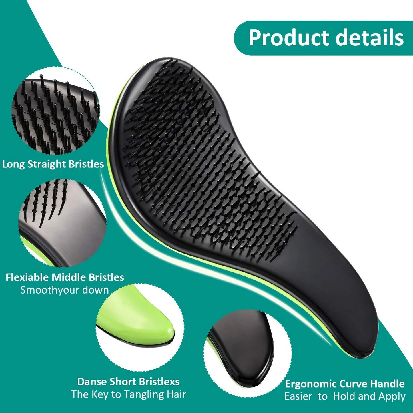 WYNK Detangling Hairbrush Detangler 2 Pack for Adults & Kids, Iridescent
