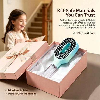 Water Spray Hair Brush for Kids, Detangling Spray Comb for Fine Hair 1Green