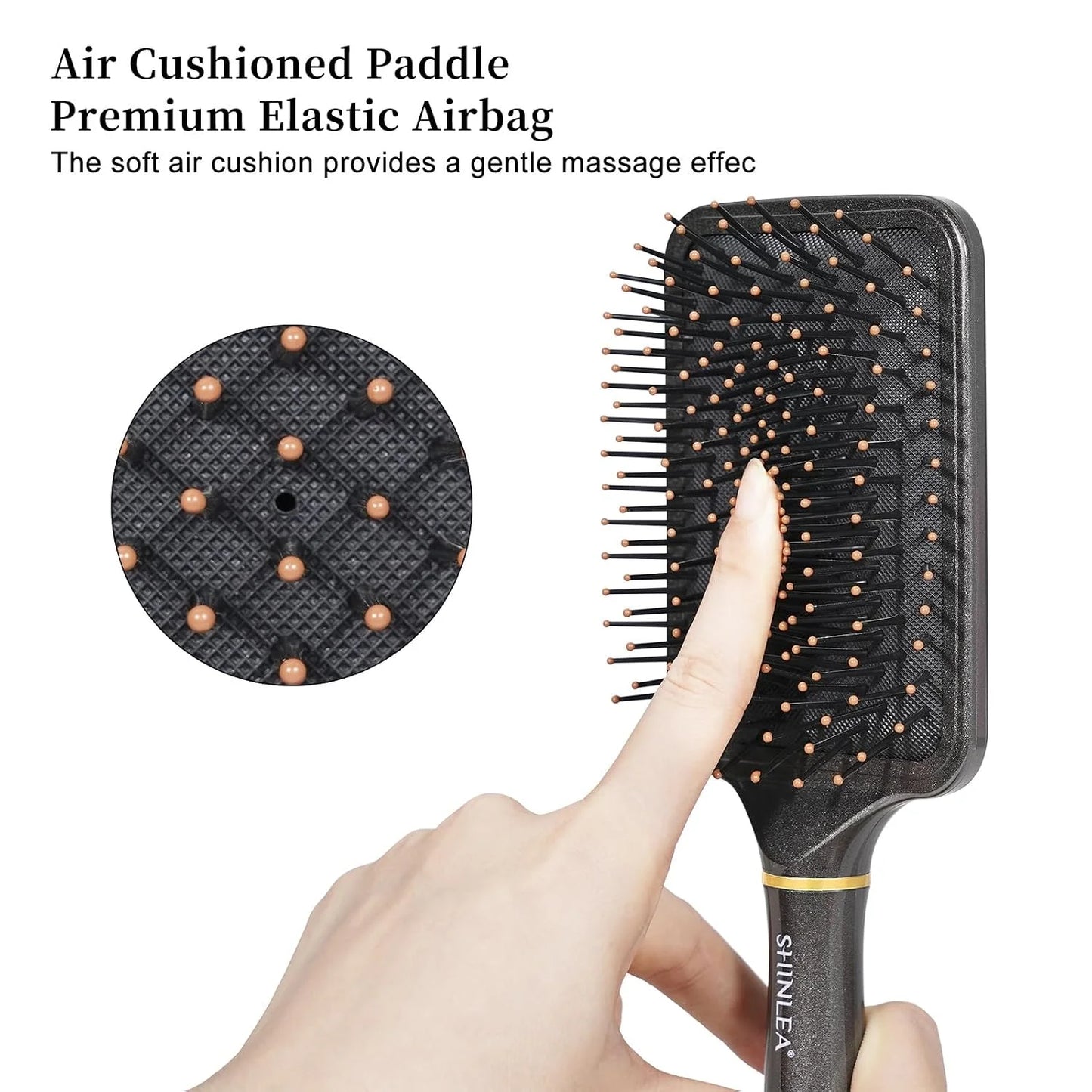 SHINLEA Detangling Brush for Curly Hair, Paddle Detangler Brush for Blow Drying, Wet Dry Hair Brush for Thick Wavy Fine Hair, Soft Nylon Bristle Hairbrush for Women Men Kids