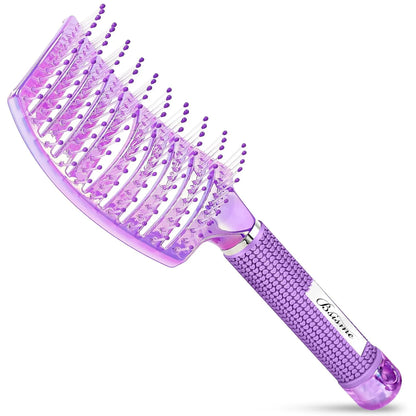 Hair Brush, Professional Curved Vented Brush with 25MM Bristles for Faster Blow Drying, Detangling for Wet Dry Hair, Paddle Brush for Thick Curly Straight Hair for Women & Men