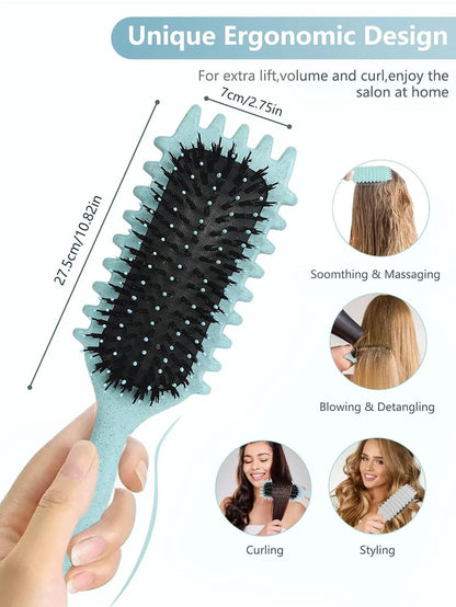 Blue Curl Defining Brush for Curly Hair – Detangling & Styling Brush for Women & Men, Defines 2A to 4C Curls, Reduces Frizz, Perfect for Wet & Dry Hair (Blue)